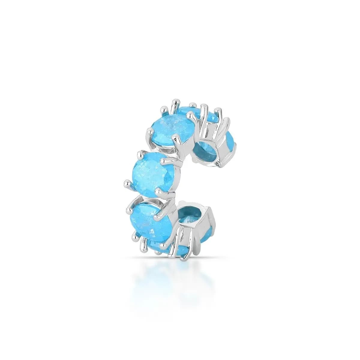 PIERCING FAKE ICE CRAVEJADO RIVIERA 5 MM — Ban. Ródio Branco / Blue Sky Ice