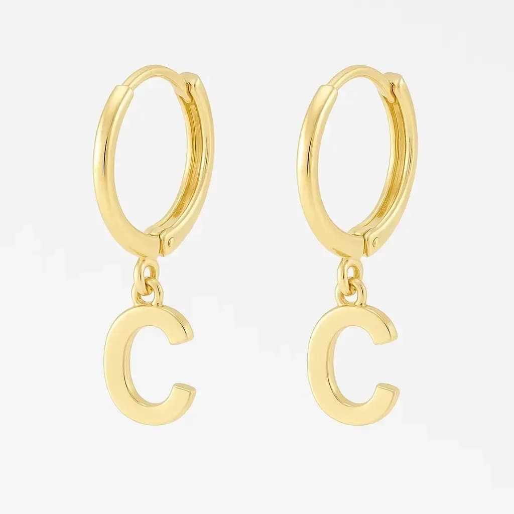 BRINCO LETRA ARGOLINHA CLICK — Ban. Dourado