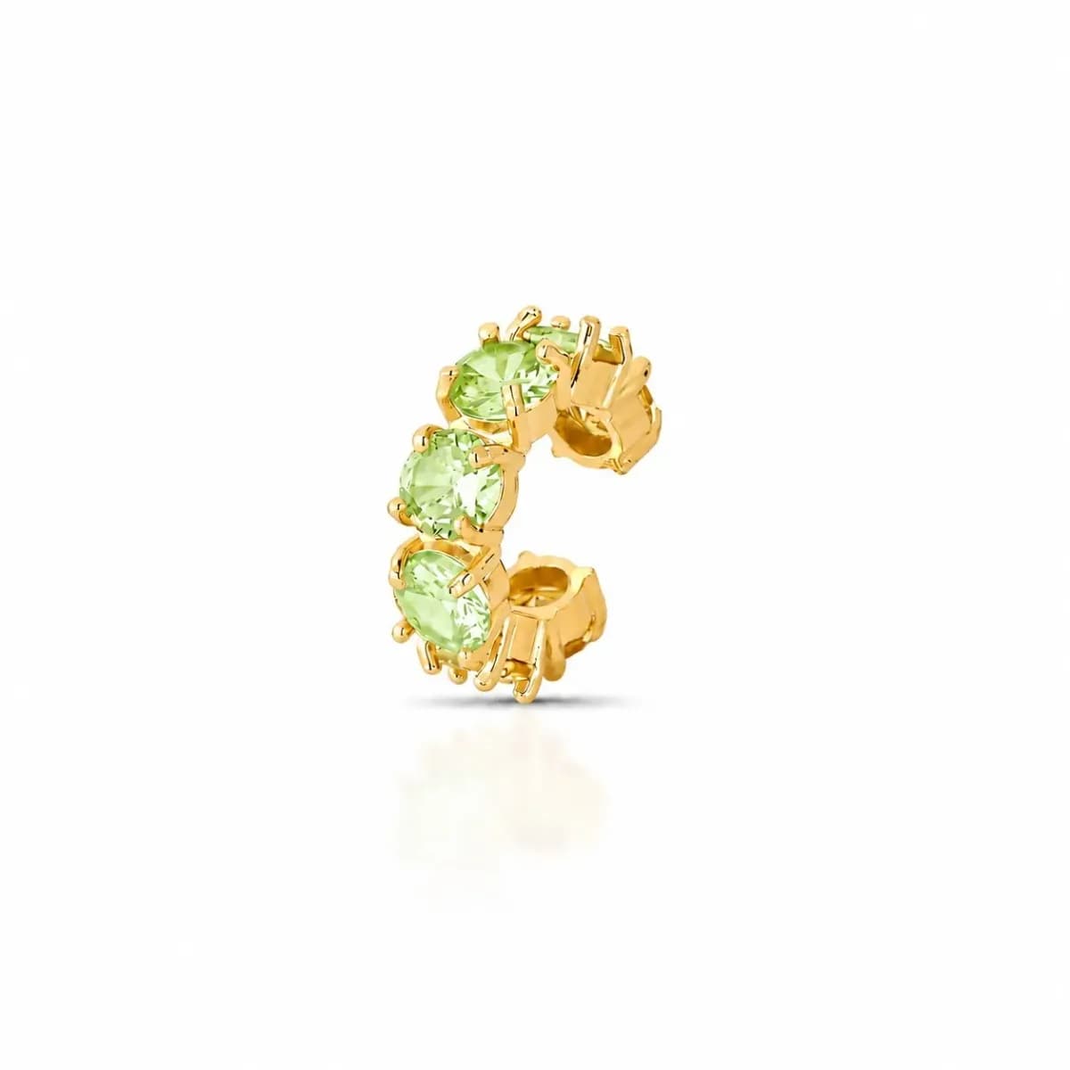 PIERCING CRAVEJADO RIVIERA 5 MM — Ban. Dourado / Verde claro